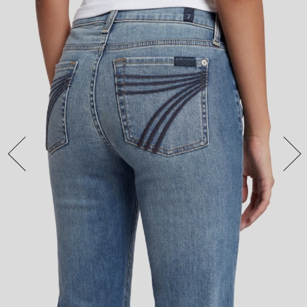 7 For All Mankind Blue Straight Leg Jeans